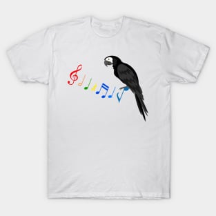 Tropical Parrot with Colorful Musical Notes T-Shirt